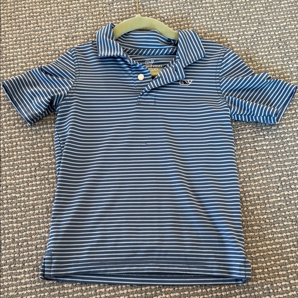 Vineyard Vines Kids Navy and White Polo Shirt